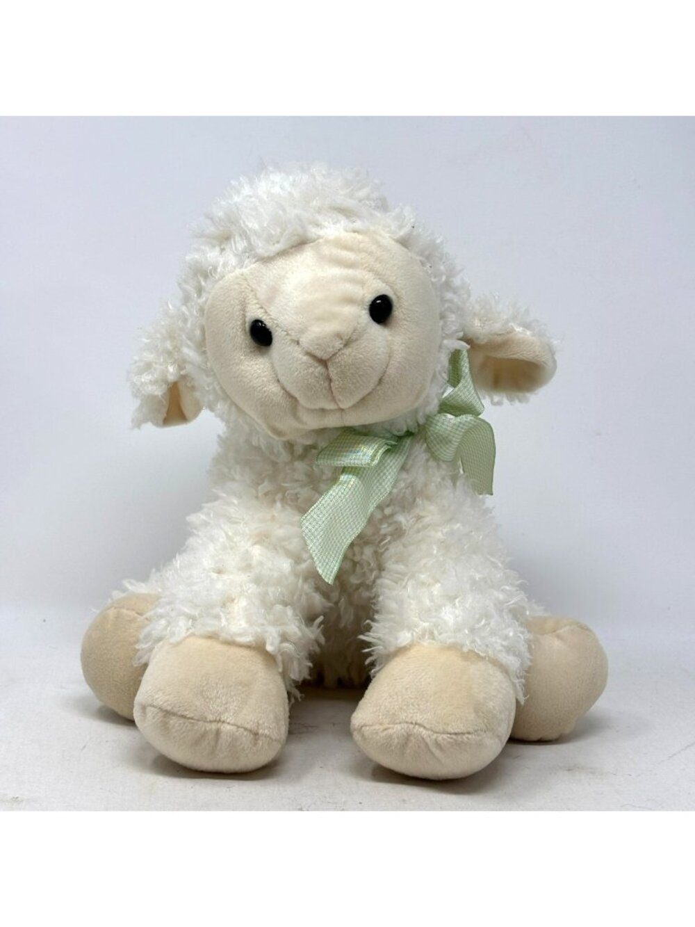 HOBBY LOBBY Lamb Green Gingham Bow 10" Plush